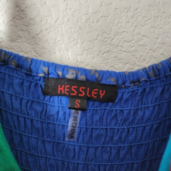 KESSLEY patchwork slip dress embroidered boho y2k sundress S - Picture 4 of 12